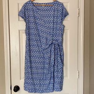 NWT Talbots Woman Blue Pattern Dress